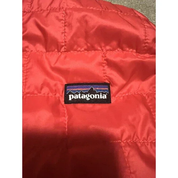 Women's Size Medium Patagonia Nano Puff Insulated Vest Full Zip Red Orange NWOT - Picture 5 of 8